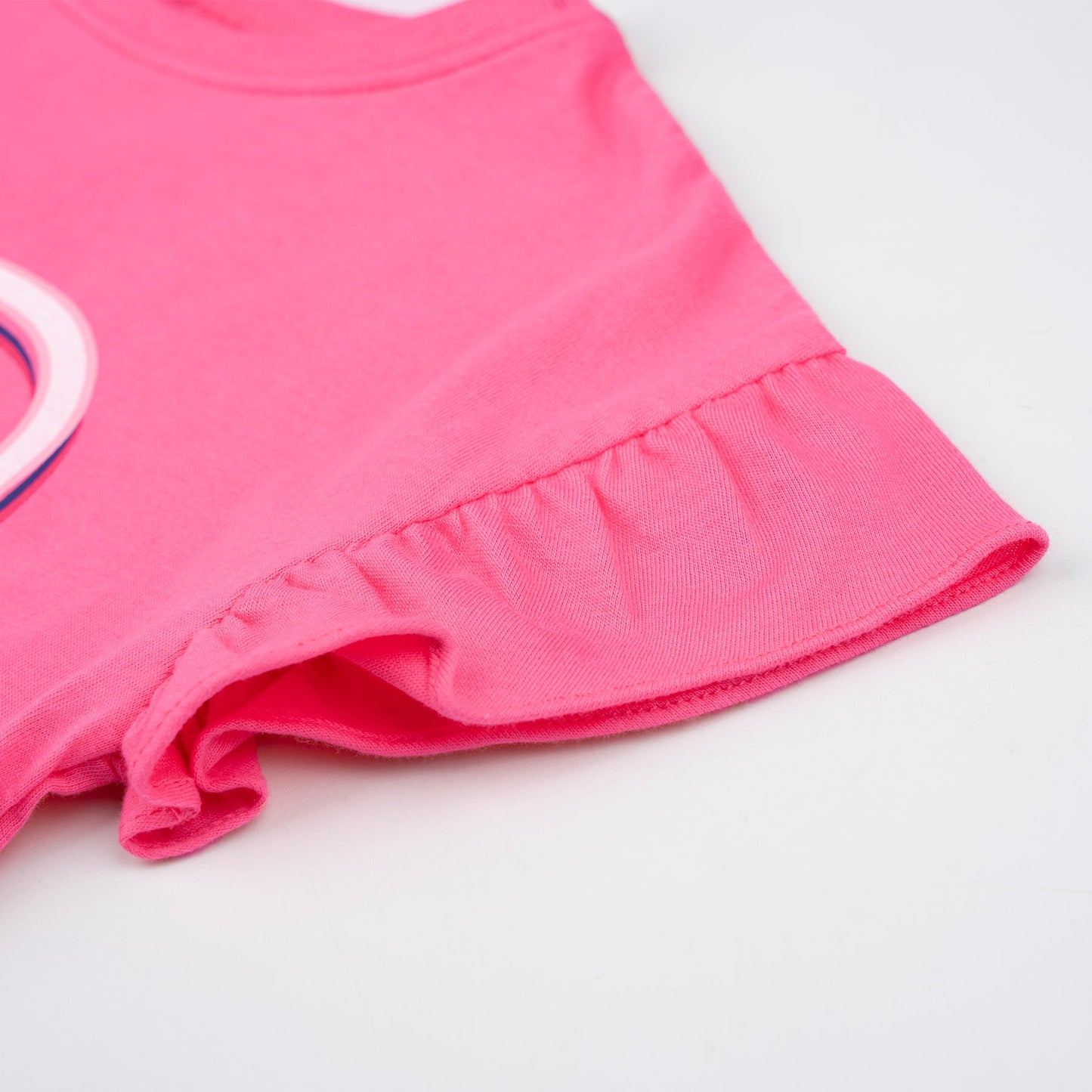 PONEY GIRLS FUCHSIA CANDY RUFFLED SHORT SLEEVE TEE