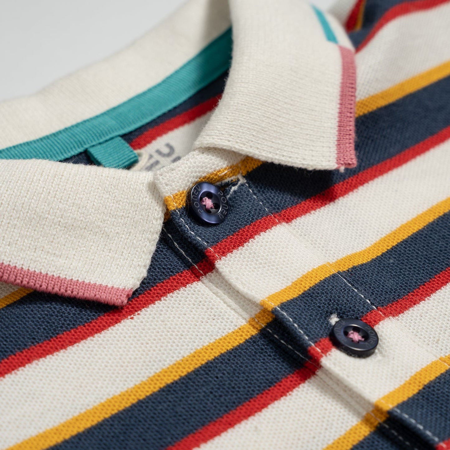 Poney Boys Yarn Dye White Stripe Short Sleeve Polo