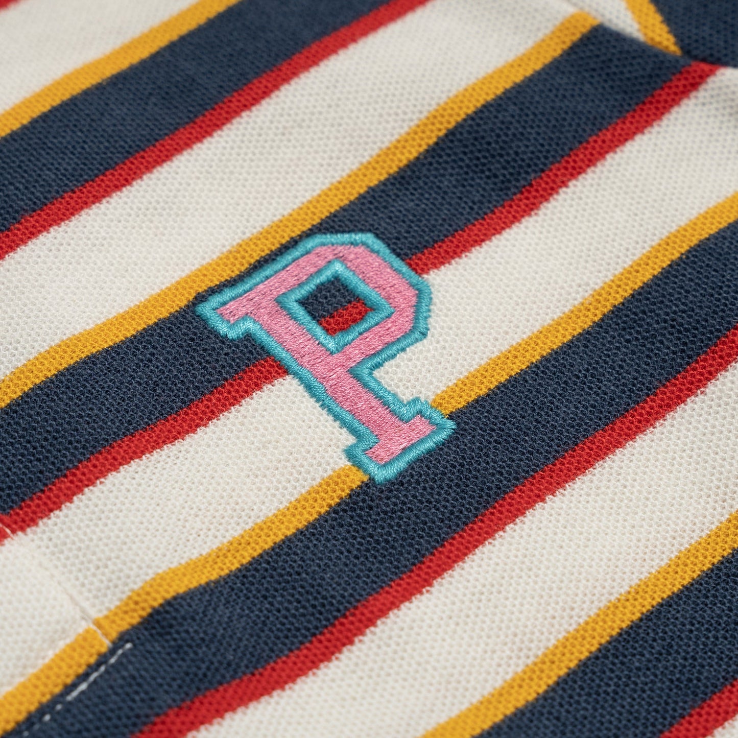 Poney Boys Yarn Dye White Stripe Short Sleeve Polo
