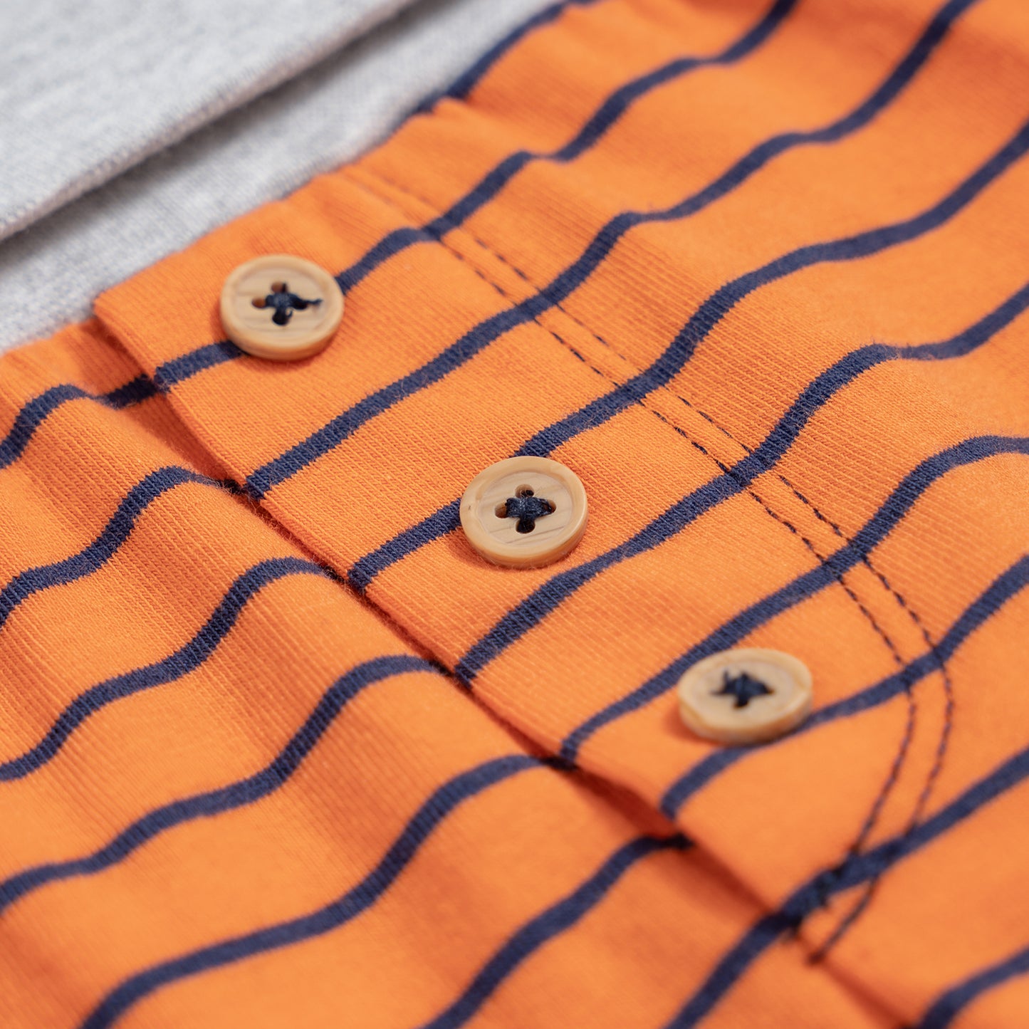Poney Vibrant Orange Striped Jersey Trousers with Ribbed Waist Long Pants