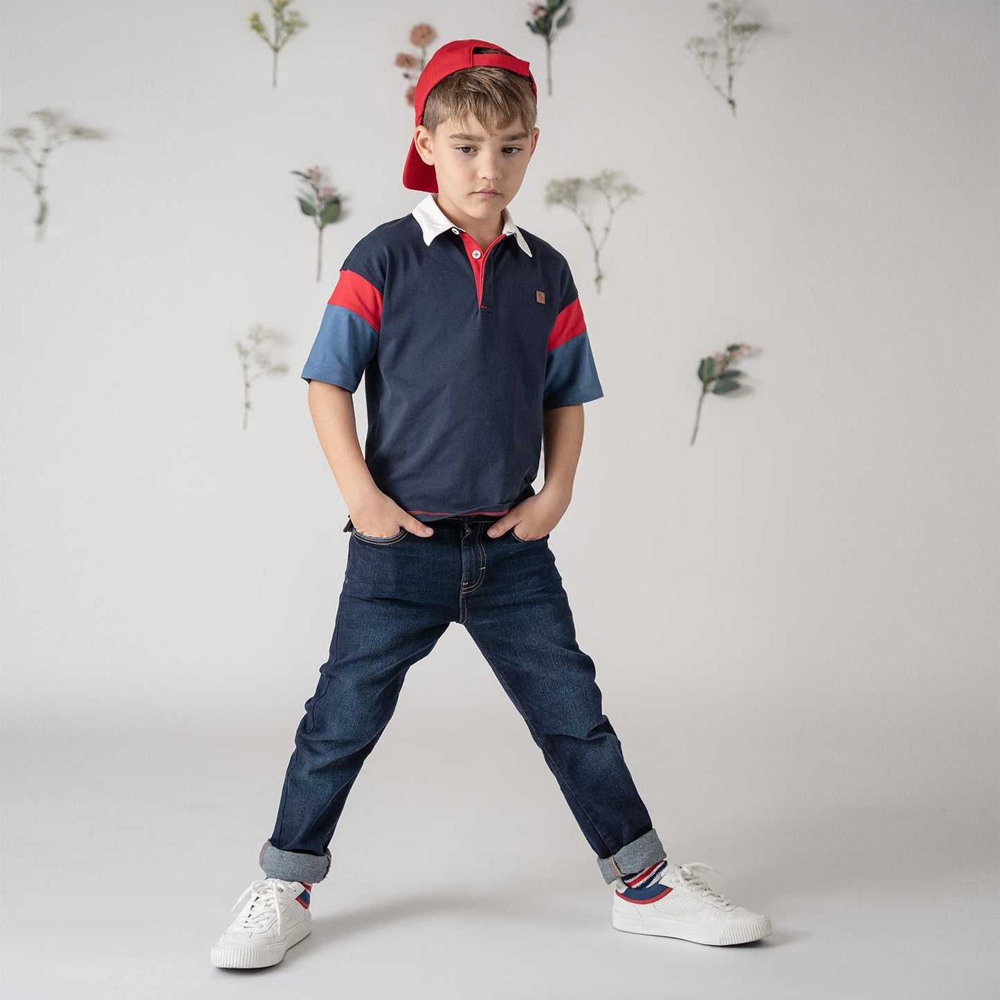 Poney Boys Over-sized Colour Blocking Short Sleeve Polo