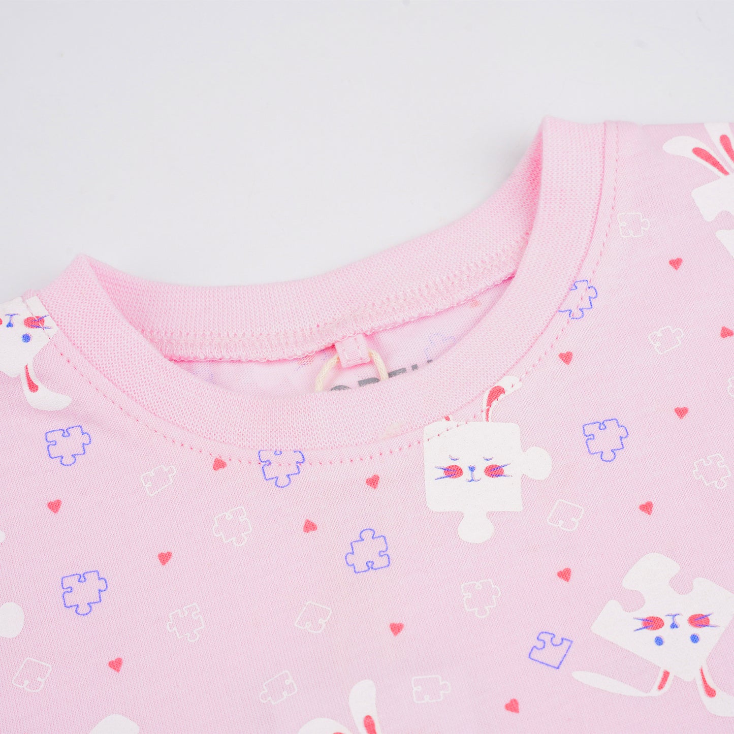 PONEY GIRLS LT PINK PUZZLE SHORT SLEEVE TEE