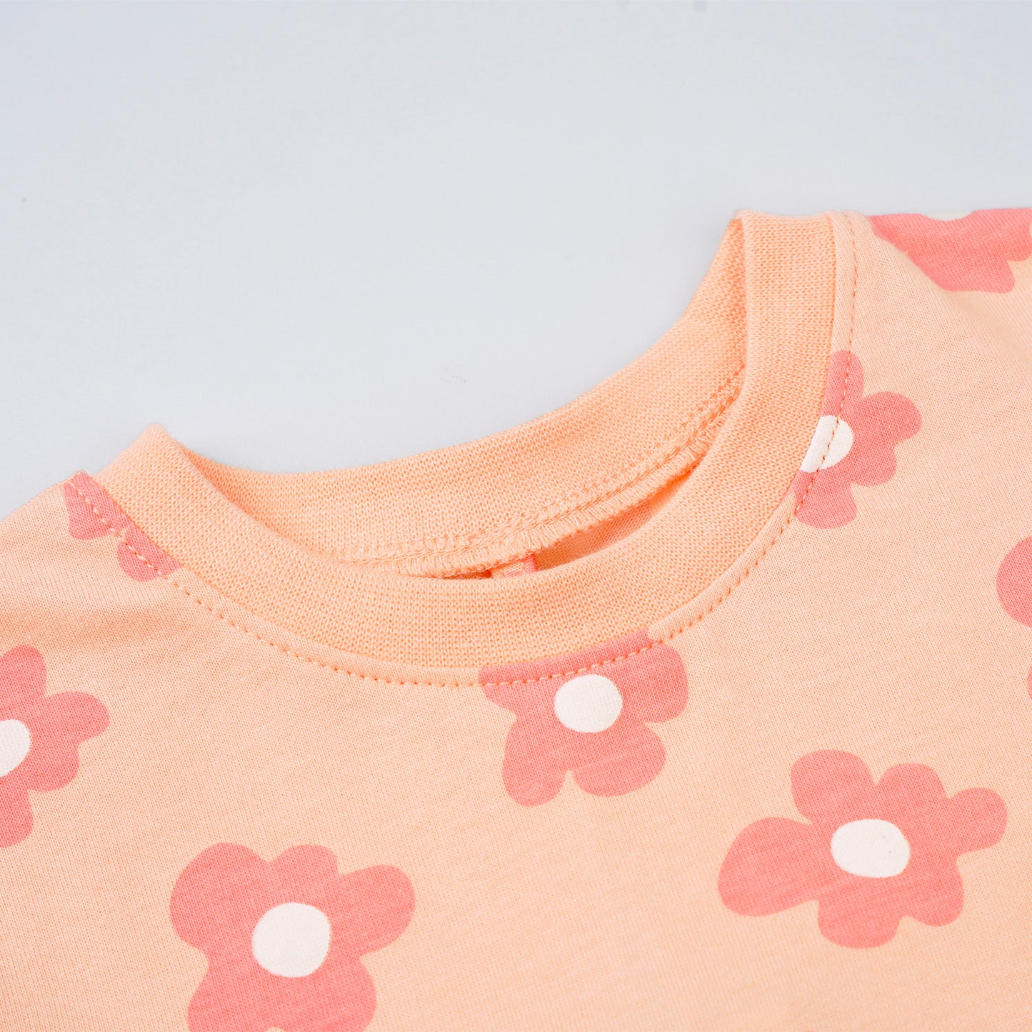 PONEY GIRLS ORANGE FLOWER SHORT SLEEVE TEE