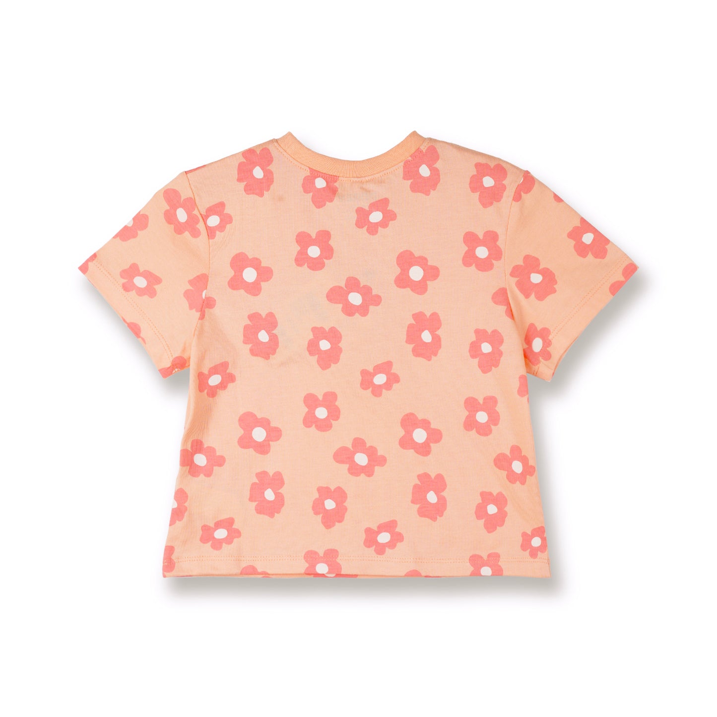 PONEY GIRLS ORANGE FLOWER SHORT SLEEVE TEE