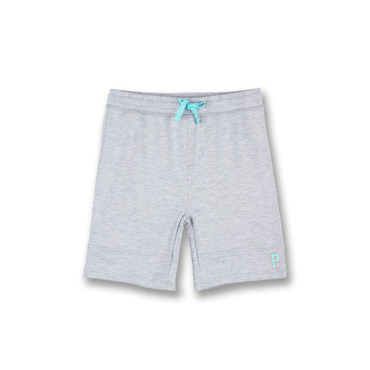 PONEY BOYS MELANGE CUT & SEW TURQUOISE LOGO BERMUDA