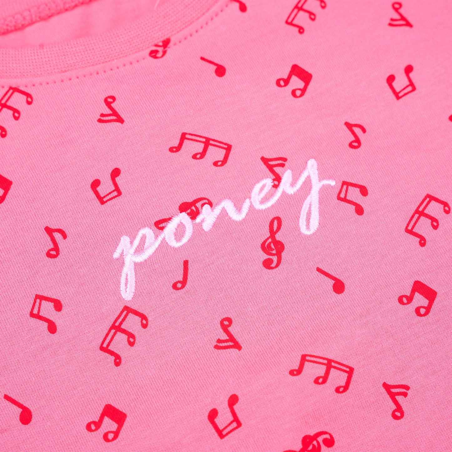 PONEY GIRLS PINK MELODY GATHERED SHORT SLEEVE TEE