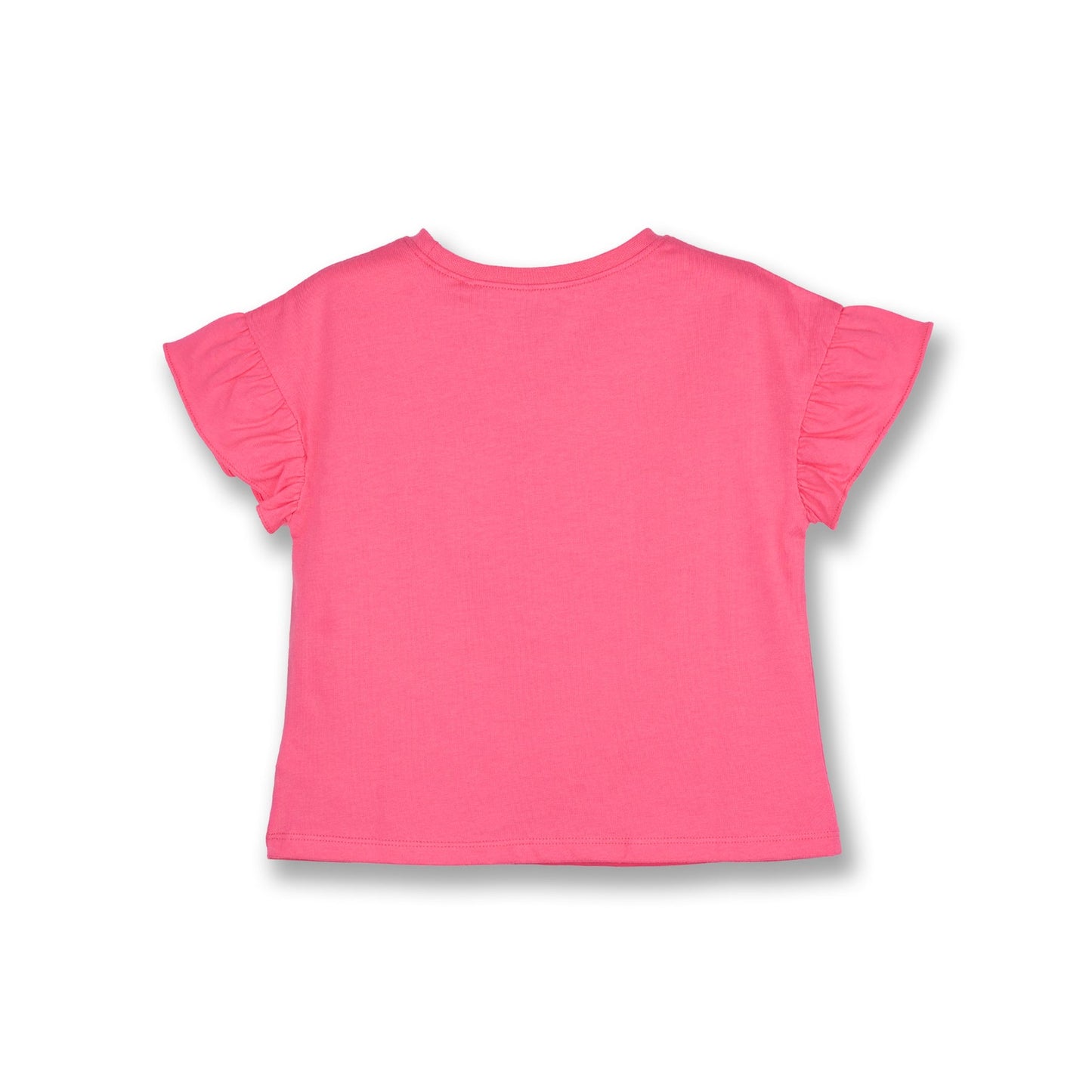 PONEY GIRLS FUCHSIA CANDY RUFFLED SHORT SLEEVE TEE