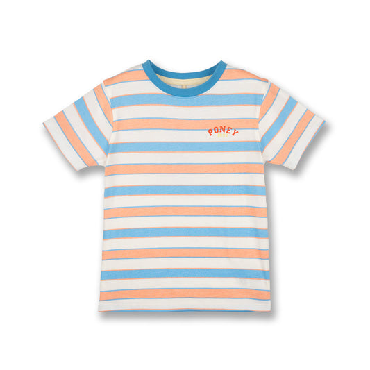 PONEY BOYS LIGHT BLUE STRIPED SHORT SLEEVE TEE