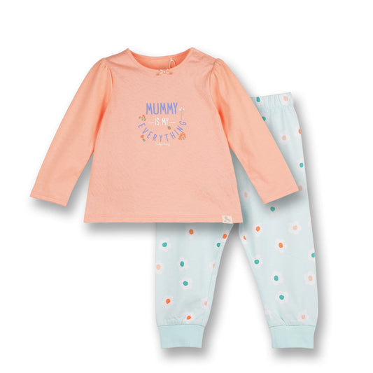 PONEY BABY GIRLS ORANGE MUMMY IS MY EVERYTHING LOUNGEWEAR SET