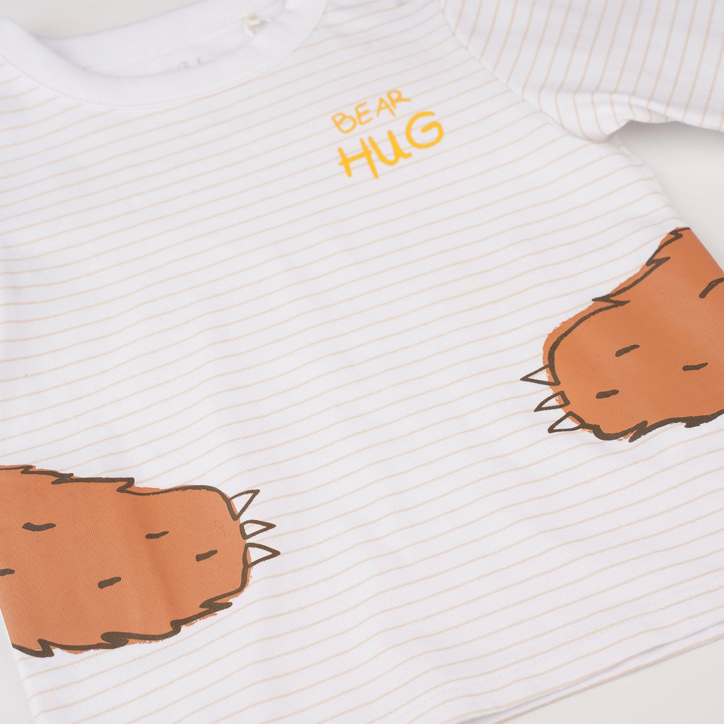 PONEY BABY BOYS WHITE BEAR HUG LOUNGEWEAR SET