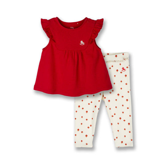 PONEY BABY GIRLS MUSHROOM 2 IN 1 TOP & BOTTOM SET