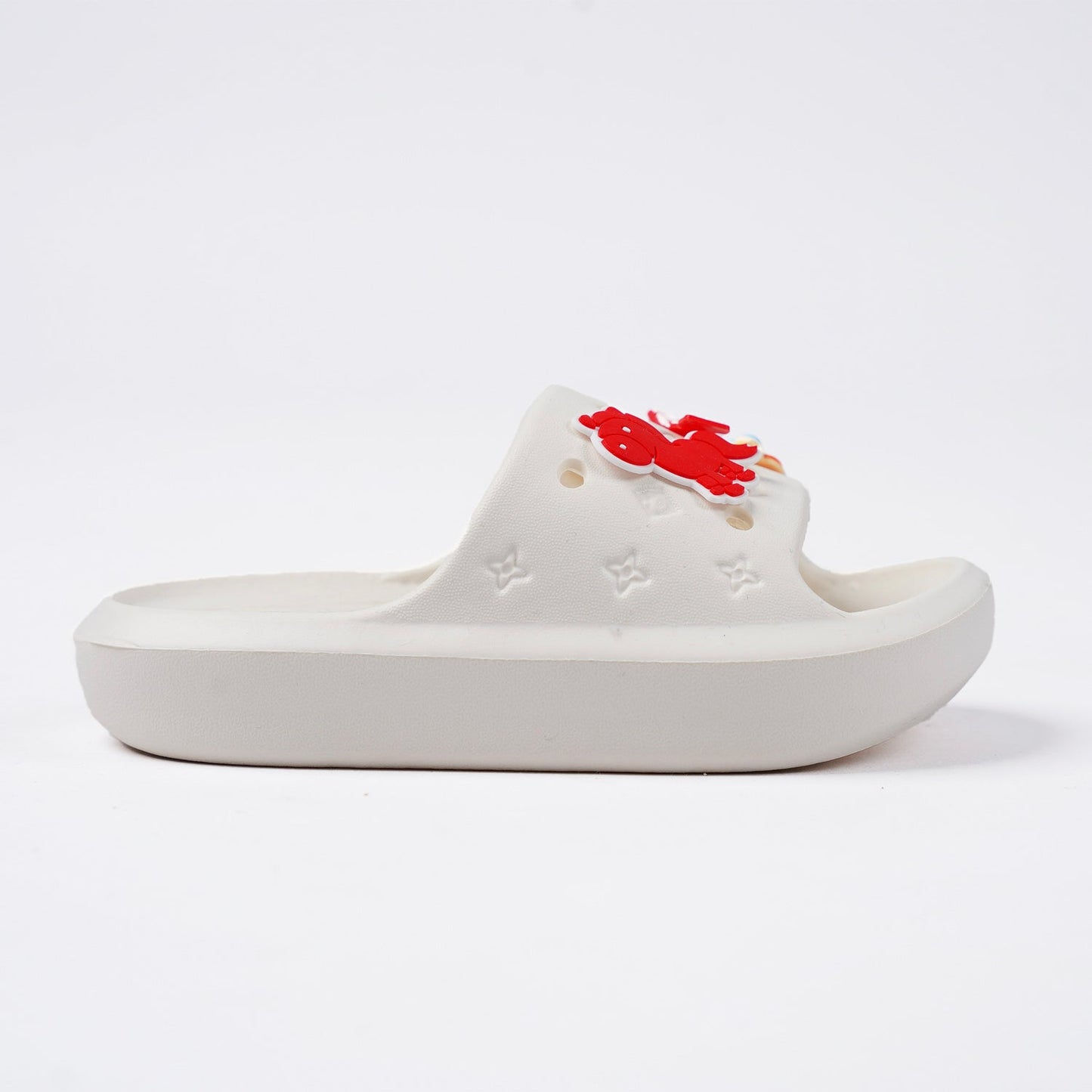 PONEY GIRLS WHITE SWIZZLE WHITE SLIDE SANDAL