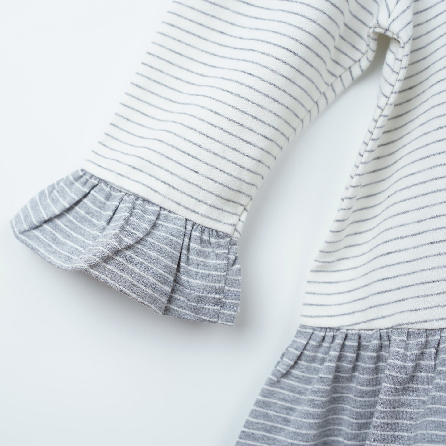 Poney Girls 3/4 Sleeve Dress with Contrast Stripes