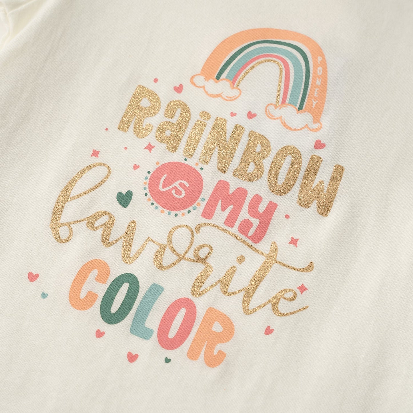 Poney Girls Favourite Rainbow Colours Short Sleeve Tee