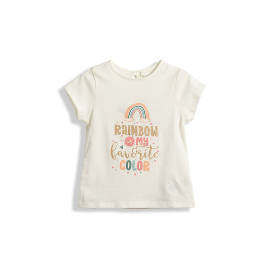 Poney Girls Favourite Rainbow Colours Short Sleeve Tee