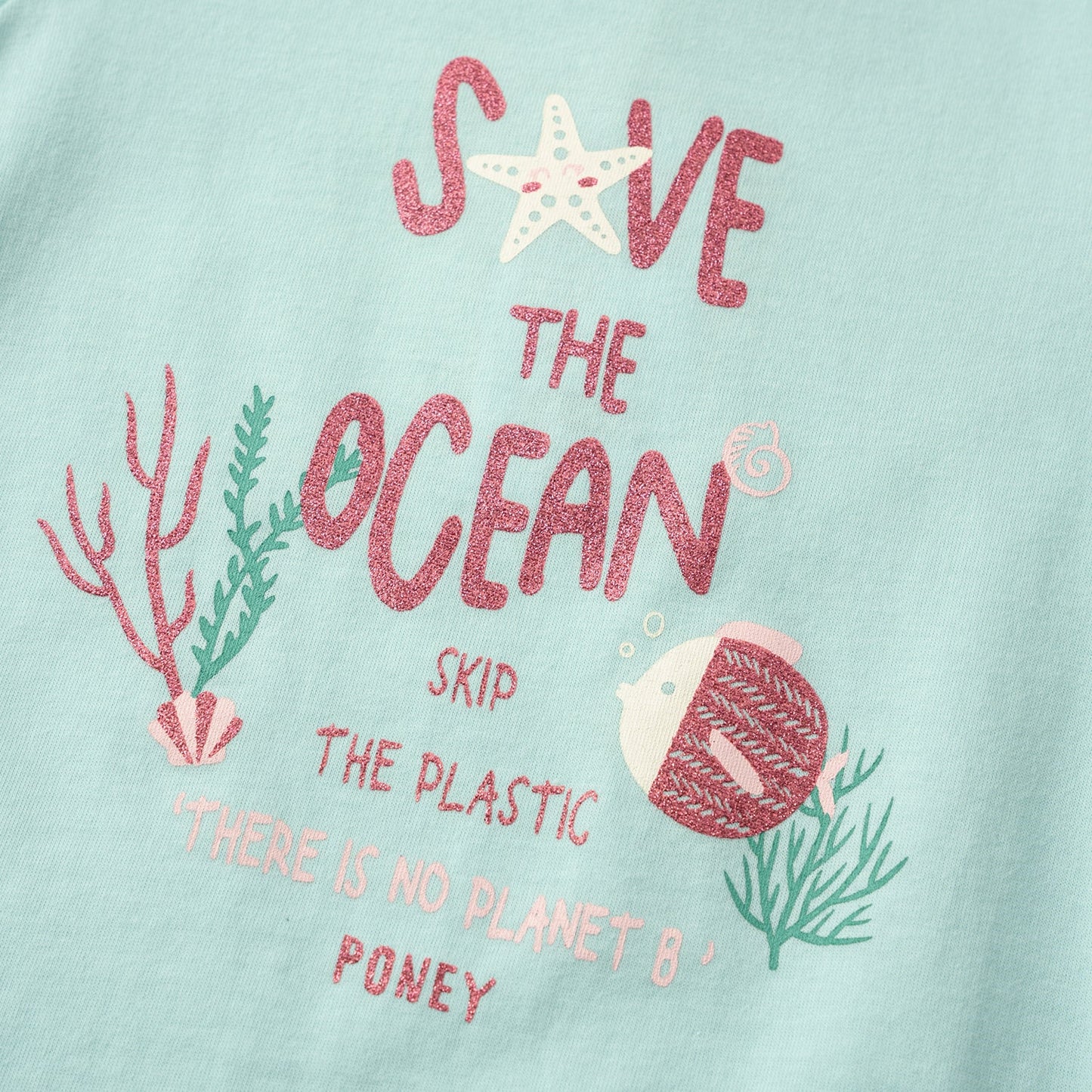 Poney Girls Save The Ocean Short Sleeve Tee