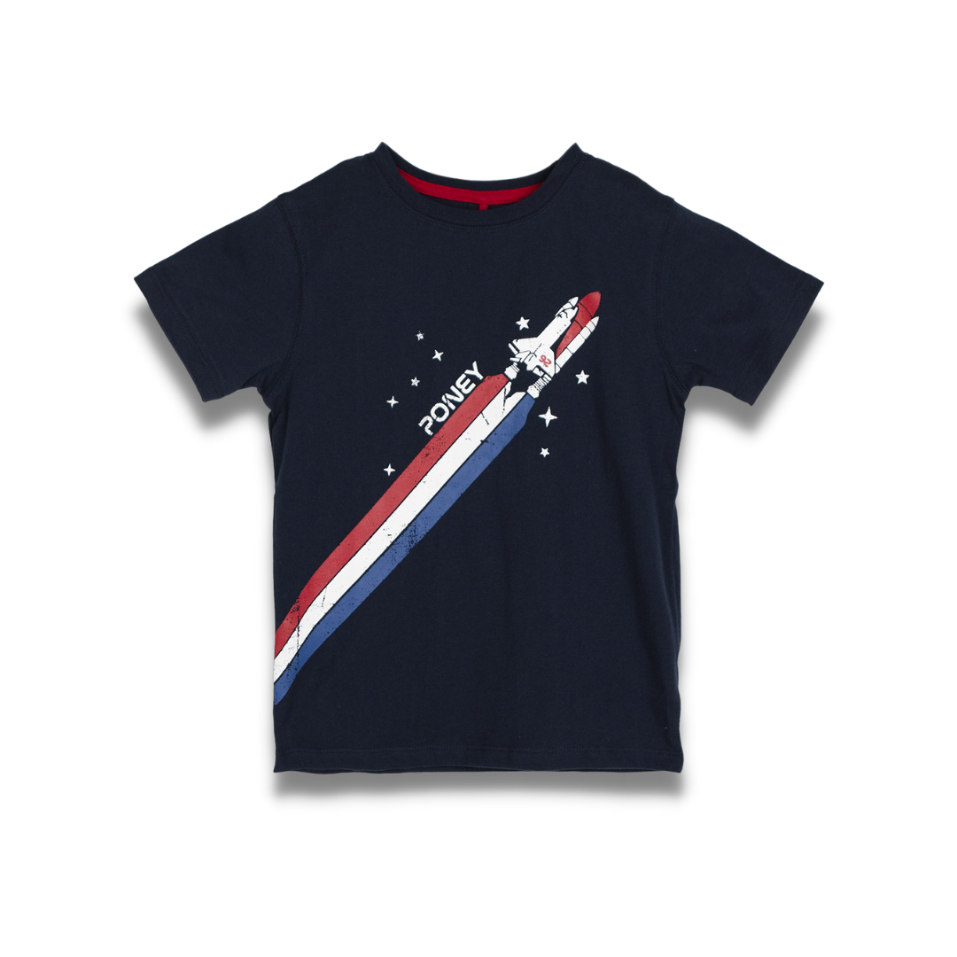 Poney Boys Poney 92 Spaceship Round Neck Short Sleeve Tee