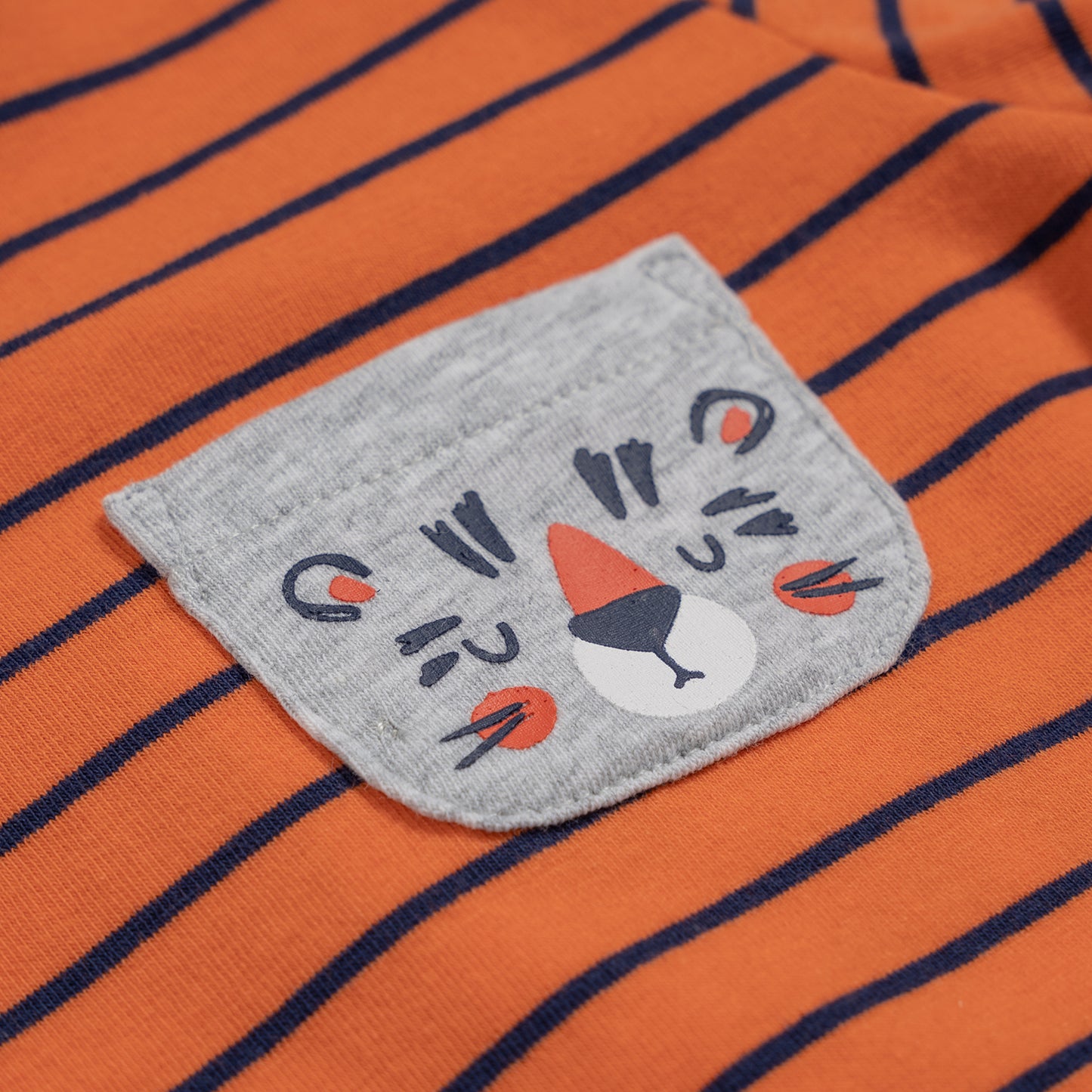 Poney Vibrant Orange Sleepy Tiger Short Sleeve Top