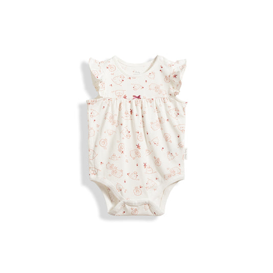 Poney Little Sheep Ruffle Short Sleeve Bodysuit