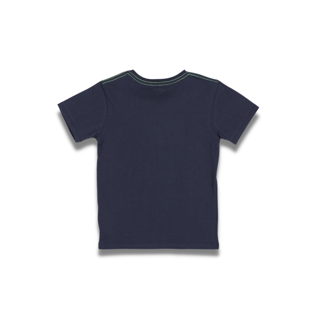 Poney Boys Play with Dino Round Neck Short Sleeve Tee